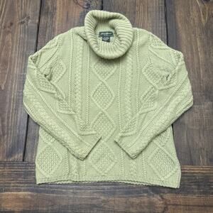 Women’s PXS Eddie Bauer Green‎ Cable Knit Turtleneck Sweater